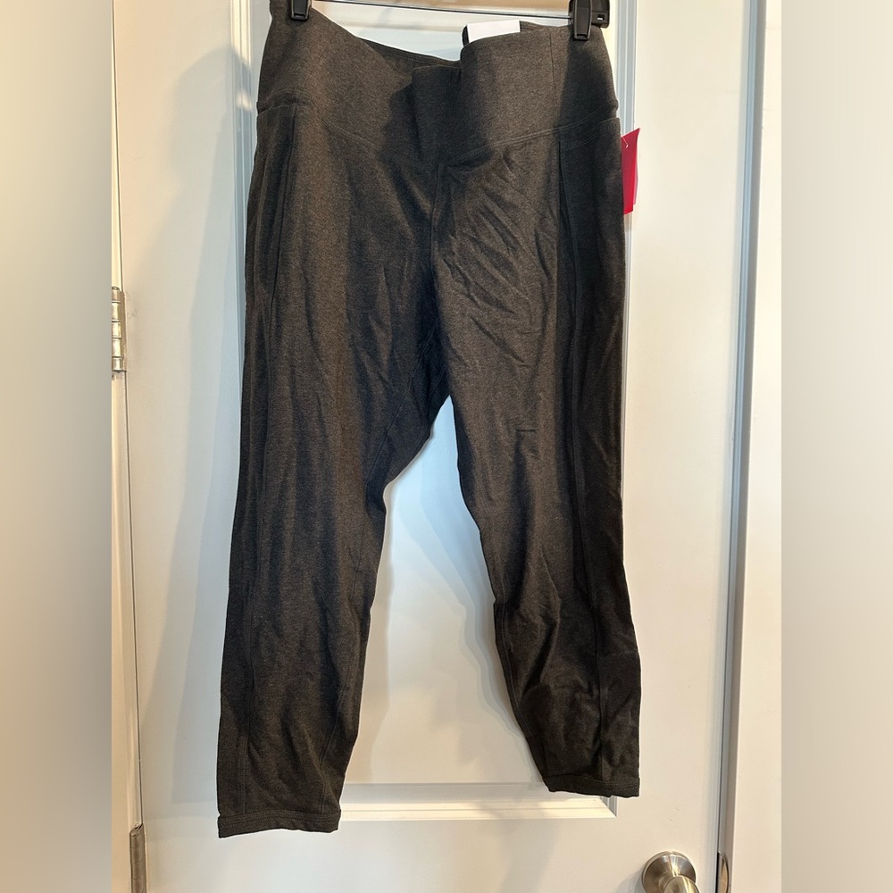 Gray Cotton Lattice 7/8 Legging